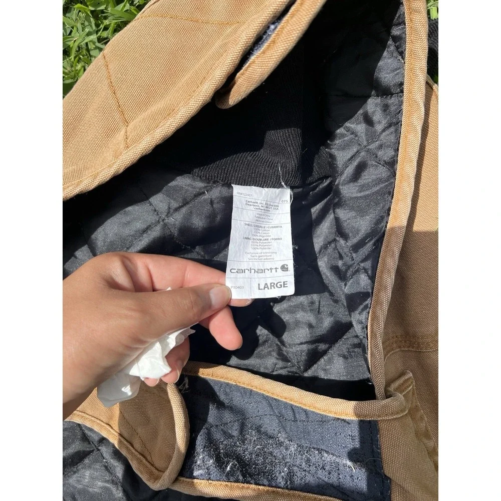 Carhartt Insulated Dog Chore Coat Size Large Chest Brown Tan